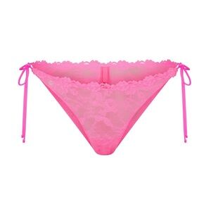 SKIMS Stretch Lace Side Tie Bikini Bottom Pink